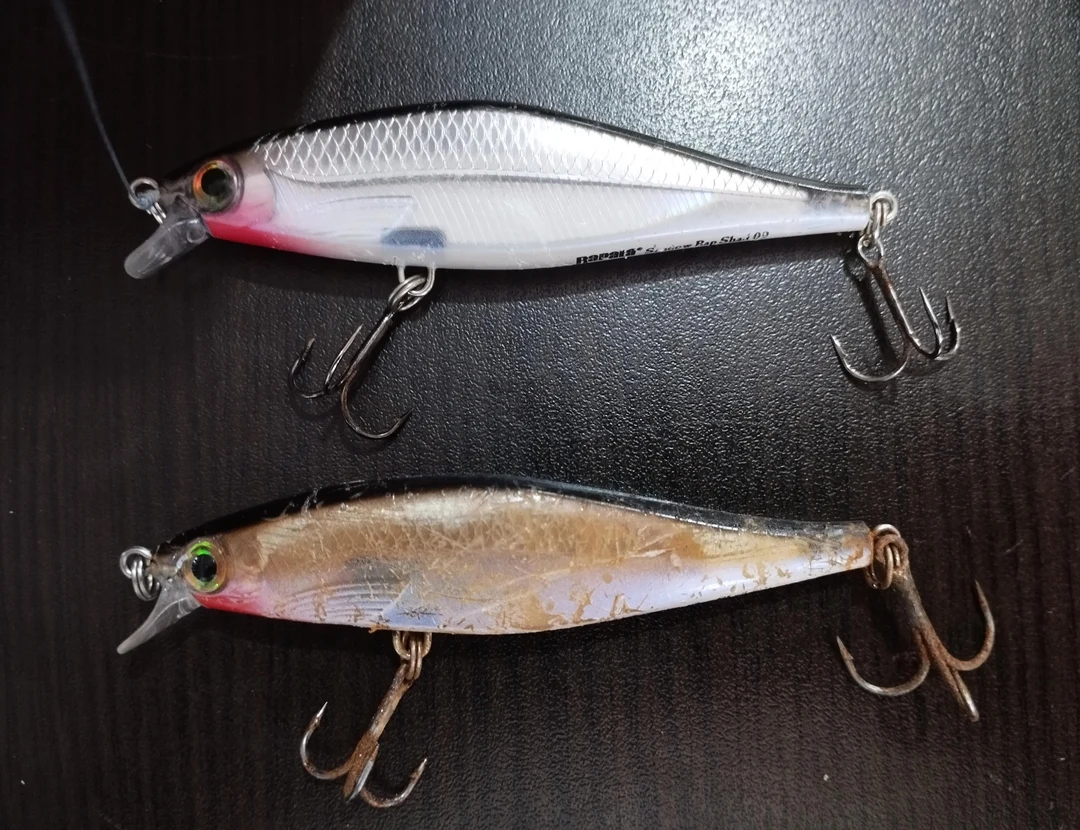 2 Leurres Rapala F-9 Originaux Flottants – Balsa 3 1/2 – Argenté – Occasion (1 Boîte)