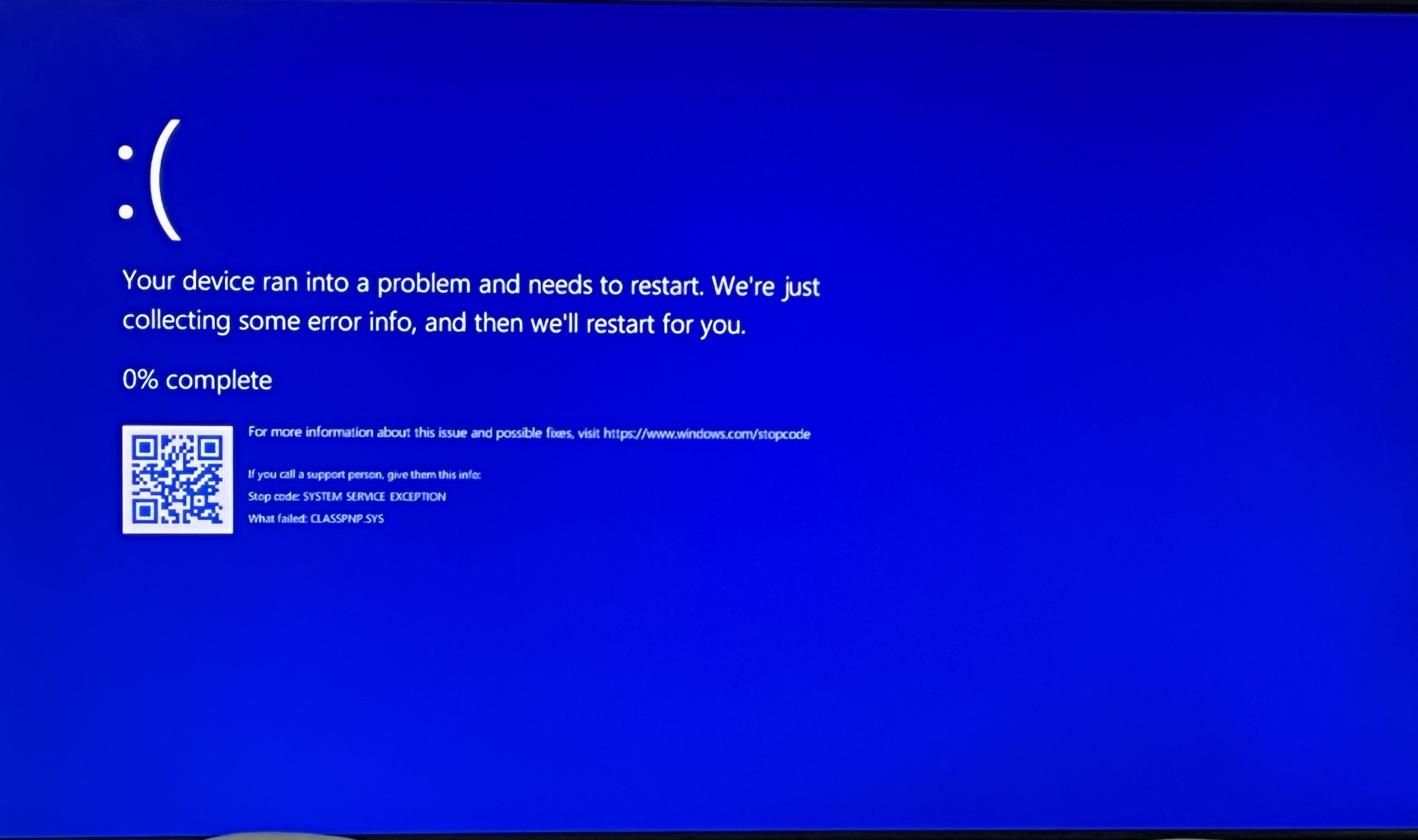 Windows 11 Classpnp.sys BSOD when formatting drive. | Scrolller