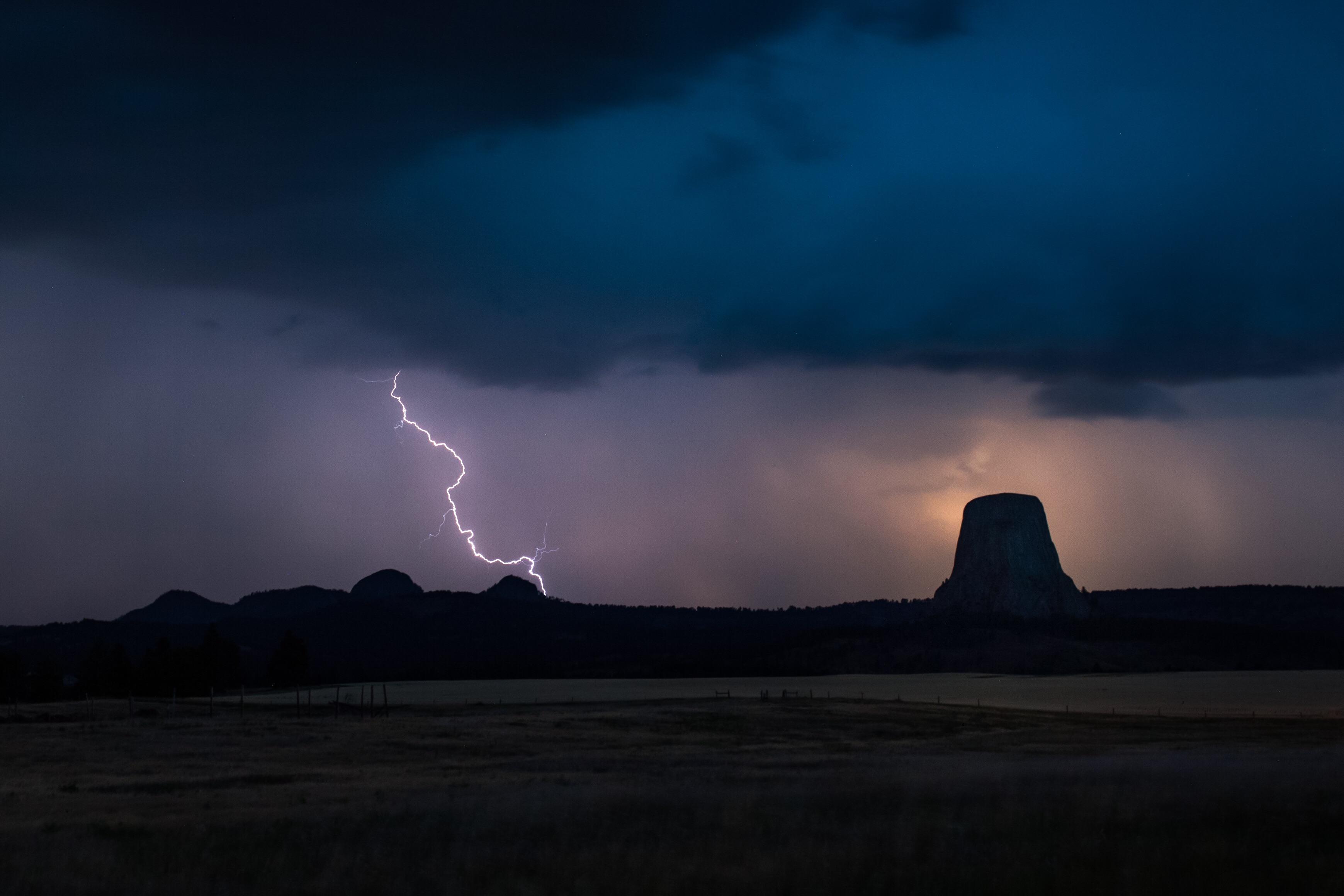 Storm brewing over the Devils Tower