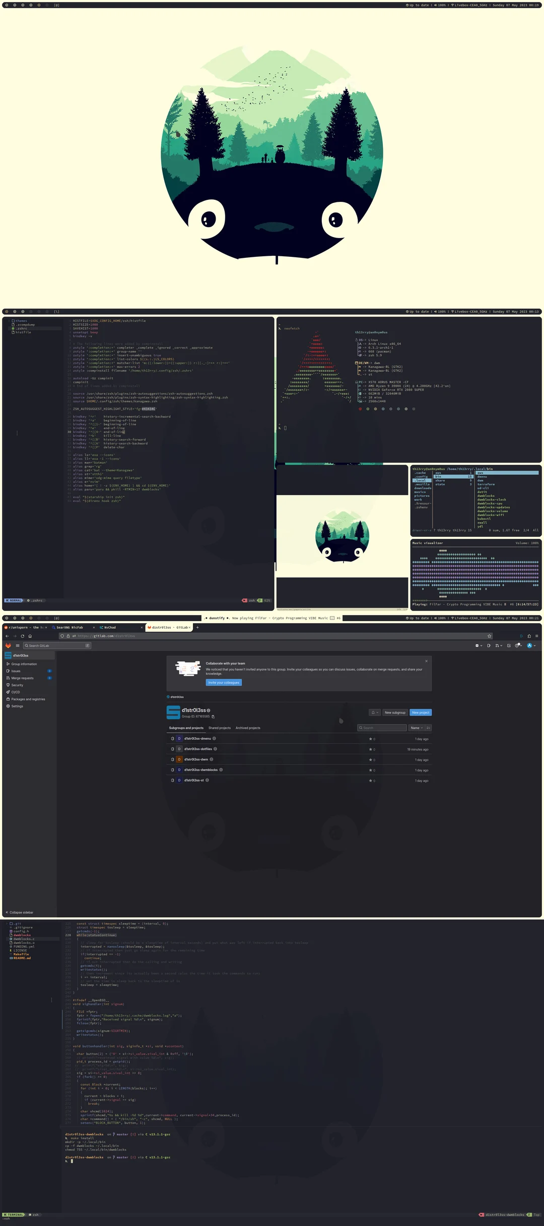 [dwm] Beginning on linux desktop, first ricing | Scrolller