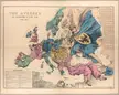 "The Avenger: An Allegorical War Map for 1877" by Fred F. Rose. It reflects the Great Eastern Crisis and the subsequent Russo-Turkish War of 1877-78.