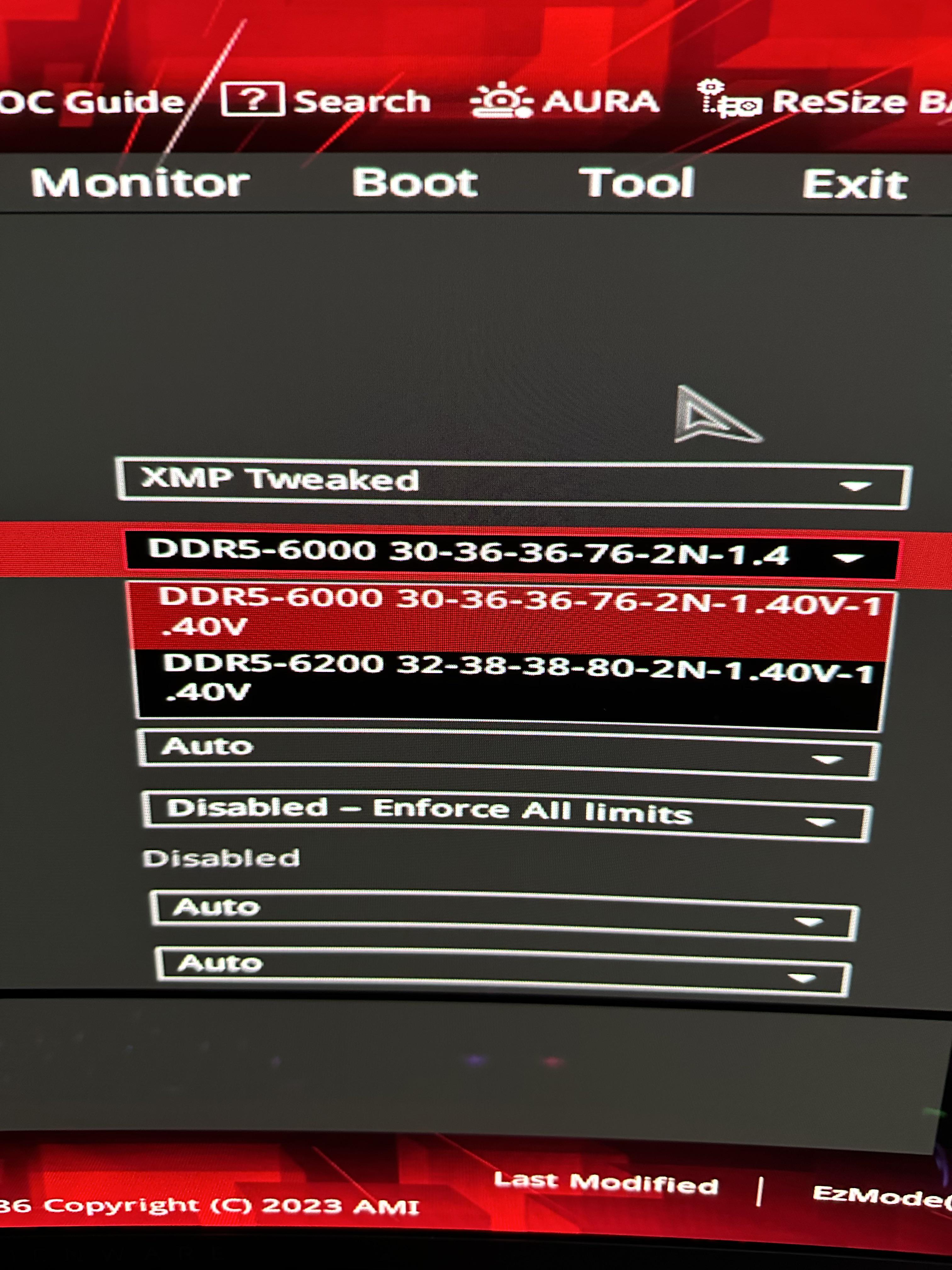 Different ram speeds in Bios