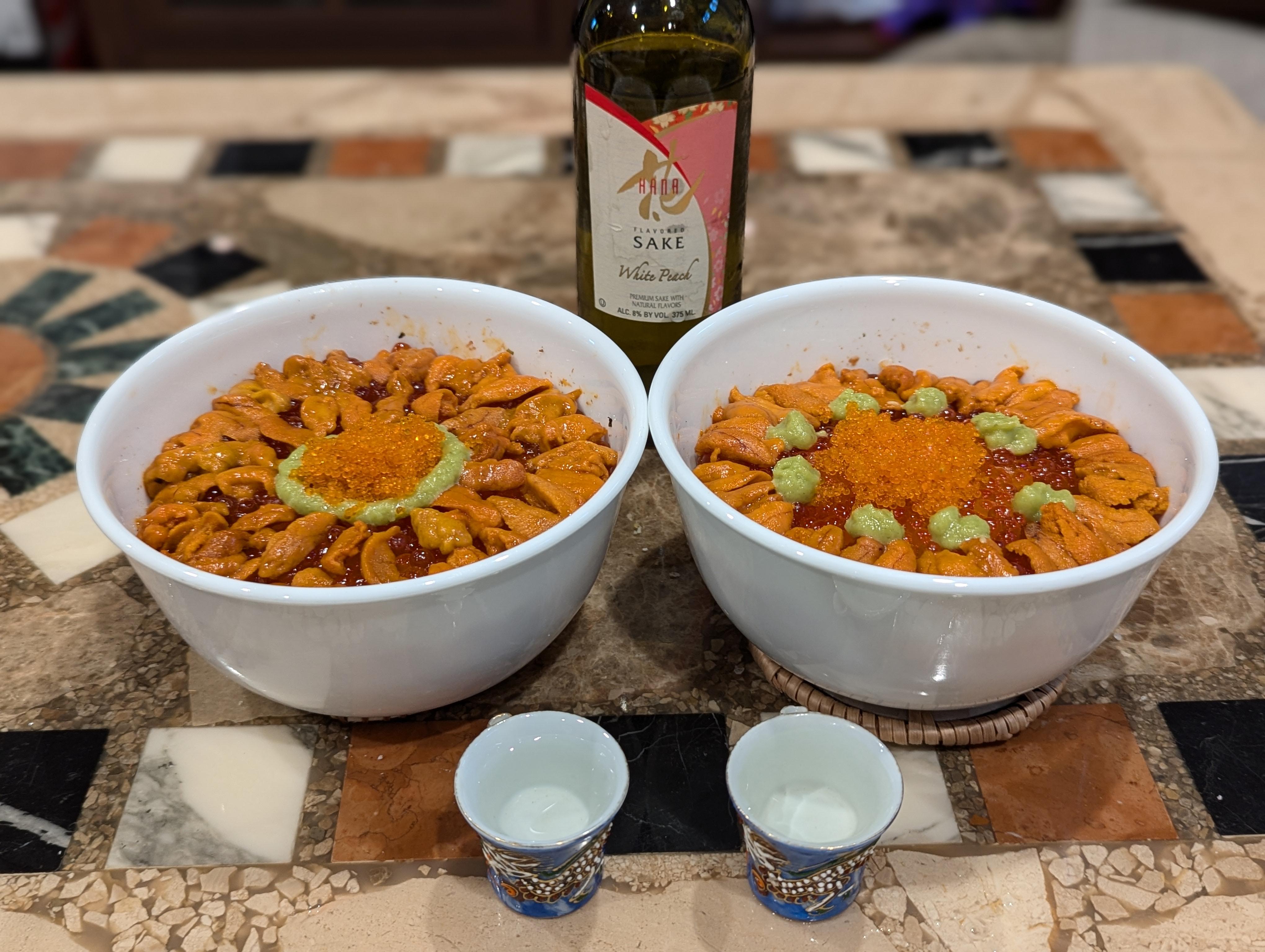 [Homemade] Uni rice with ikura and tobiko | Scrolller