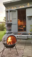 New chiminea addition to out homemade cabin