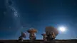 The Galactic arm over an observatory.