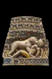 Lioness Devouring a Man, Phoenician Ivory Panel, c. 9th-8th century BCE. From the palace of Ashurnasirpal II, Nimrud, northern Mesopotamia, Iraq.[4647x6967]