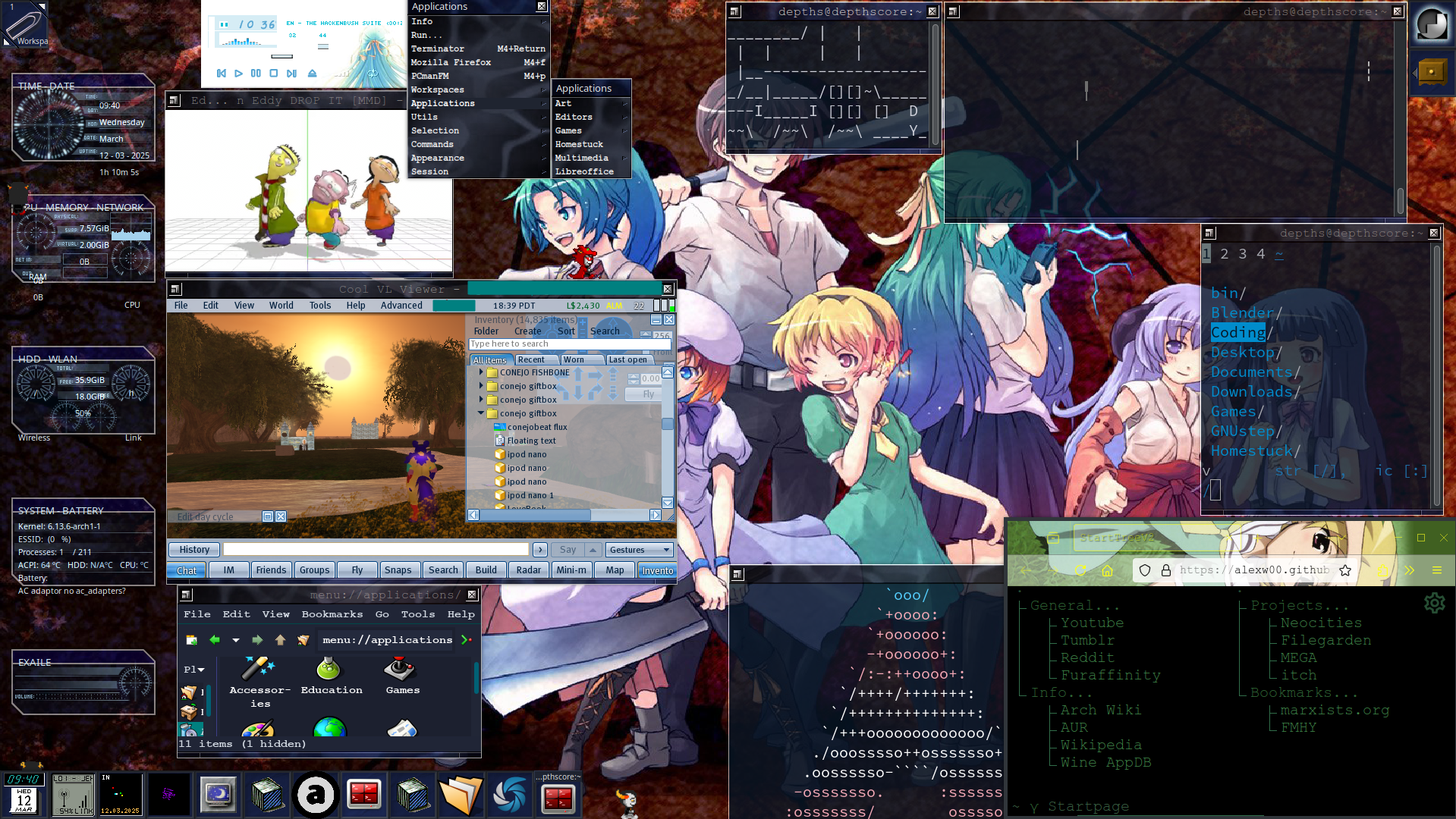 [Window Maker] First Arch Linux desktop on my host system. I join the ...