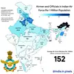Airmen and officials in IAF per million population 