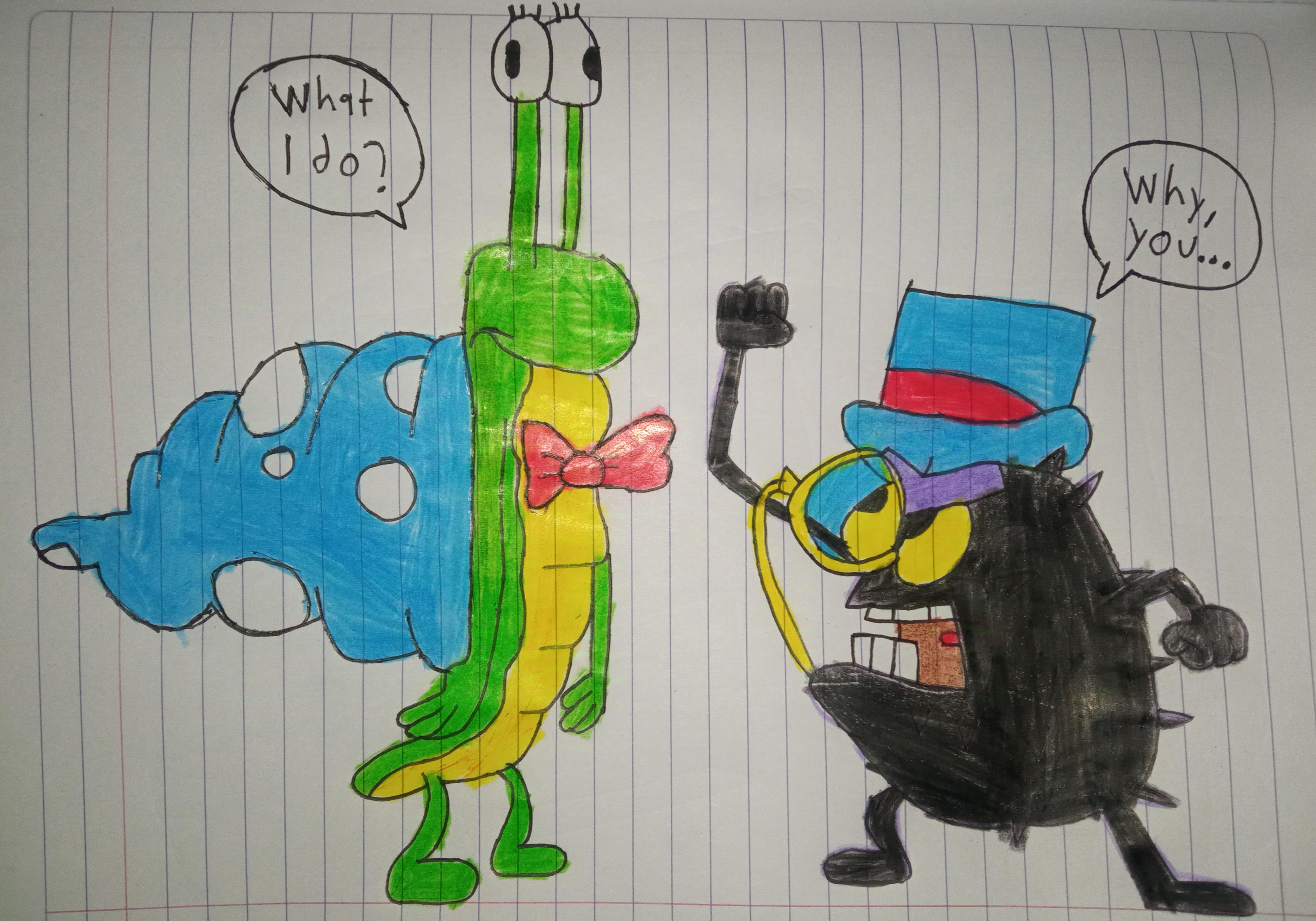 Here's a drawing I made of Snail Fail and Sir Urchin. What do you think ...