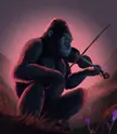 Fiddler Gorilla, Me, digital drawing, 2022