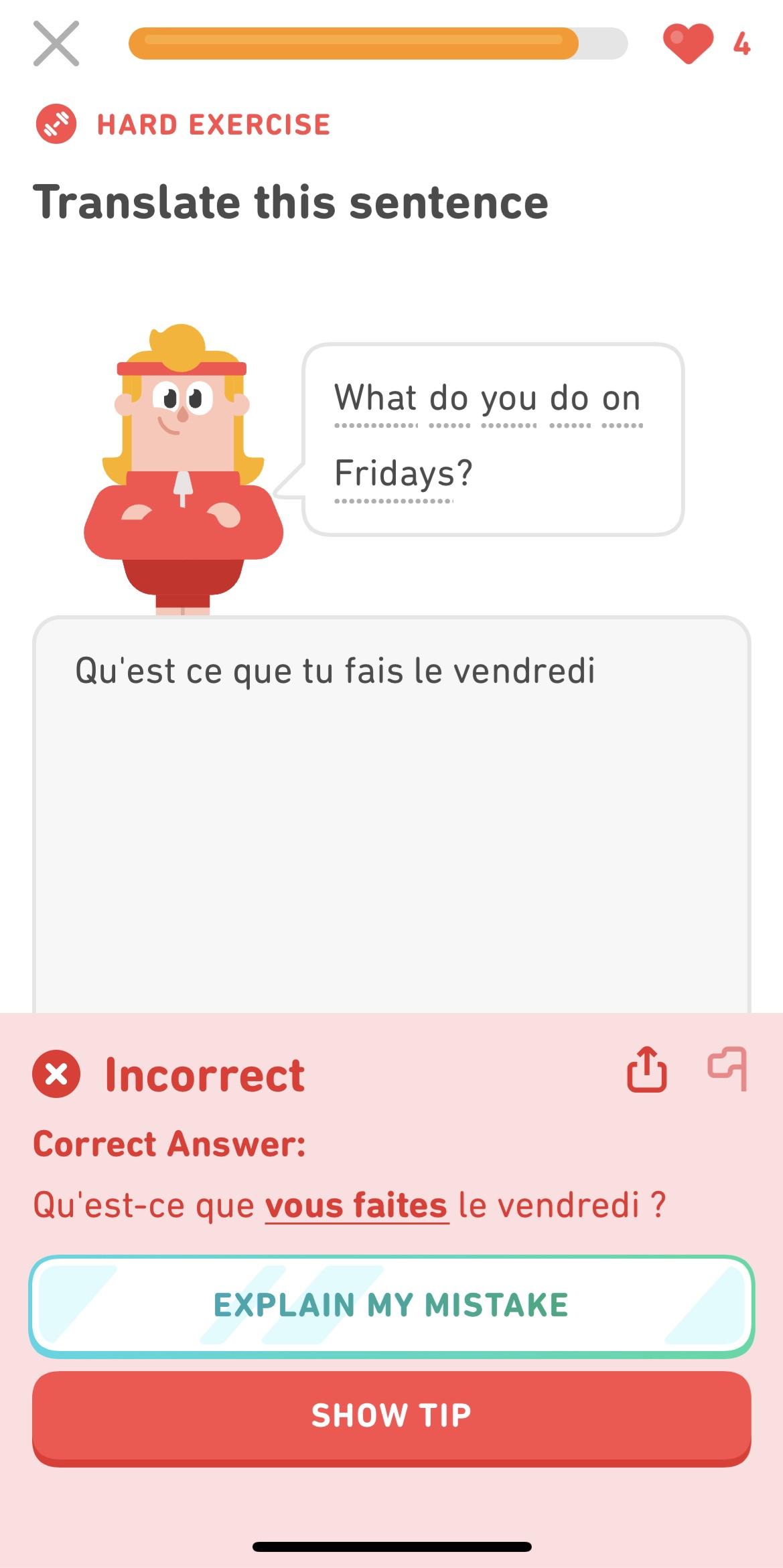 Why is the “tu” form not accepted?