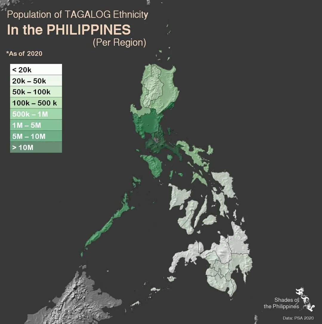 Tagalog Distribution Map Population of Tagalog ethnicity | Scrolller