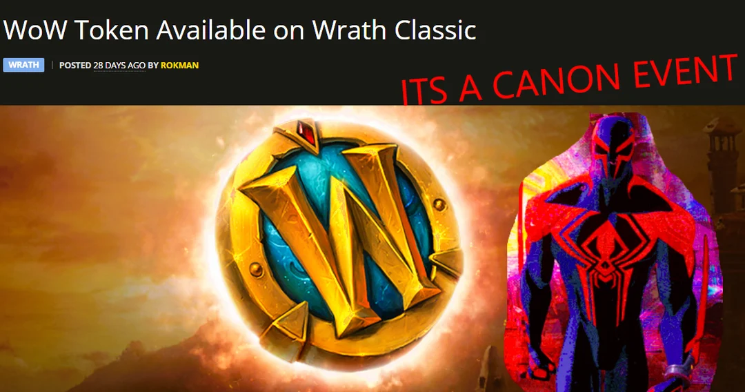 Wrath Token Wrath WoW Token was a Canon Event | Scrolller