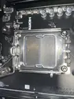 Two bent pins on motherboard plus cpu debug led red and ram yellow