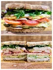 Chicken &amp; Turkey Deli Style Sandwich (homemade) - Flame Grilled Chicken, Roasted Turkey, Emmental Cheese, Gruyère Cheese, Spicy Mayo, Honey Mustard, Tomato, Cucumber, and Mixed Greens on Rye Bread.