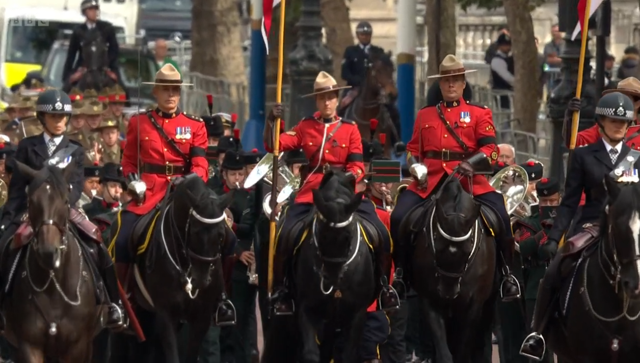 The RCMP leading the Queen's funeral procession in London