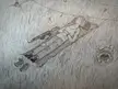 A post-apocalyptic woman resting. me, pencil drawing, 2022.