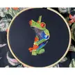 Tree frog, me, hand embroidery, 2022