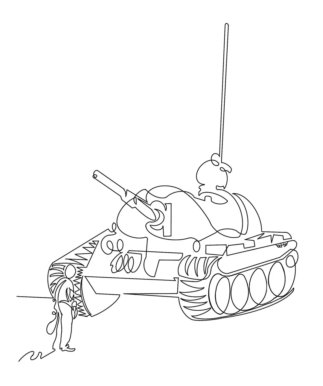 Tiananmen Square me single line drawing 2022 Scrolller