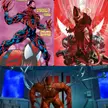 How do you make a character scary AF? Just bond them with Carnage. Below are Spider-Carnage, Red Goblin and Monster Ock