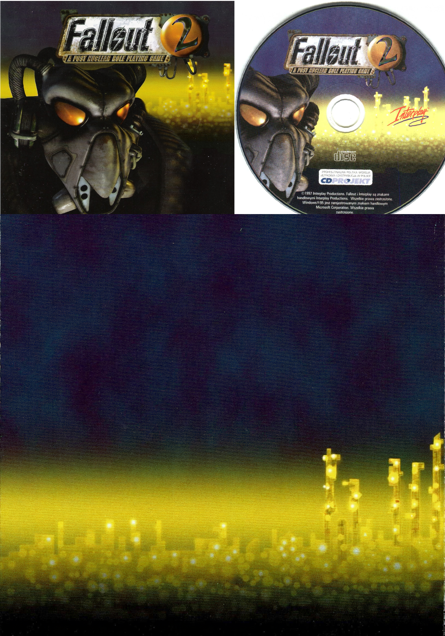 Fallout 1boxart Fallout 2 box art depicted a giant post apocalyptic city fully powered ...