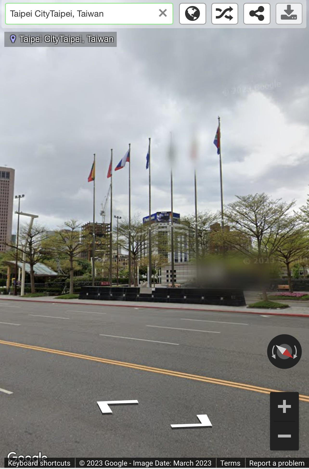 only-2-flags-blurred-on-google-earth-in-taipei-scrolller