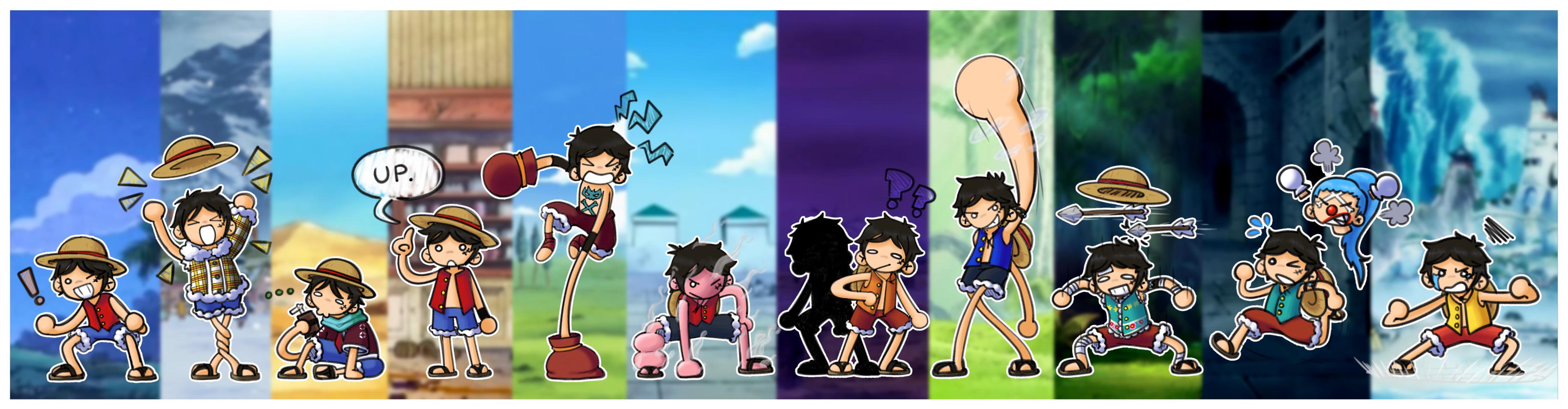 All of Pre-Timeskip Luffy’s outfits drawn by me! | Scrolller