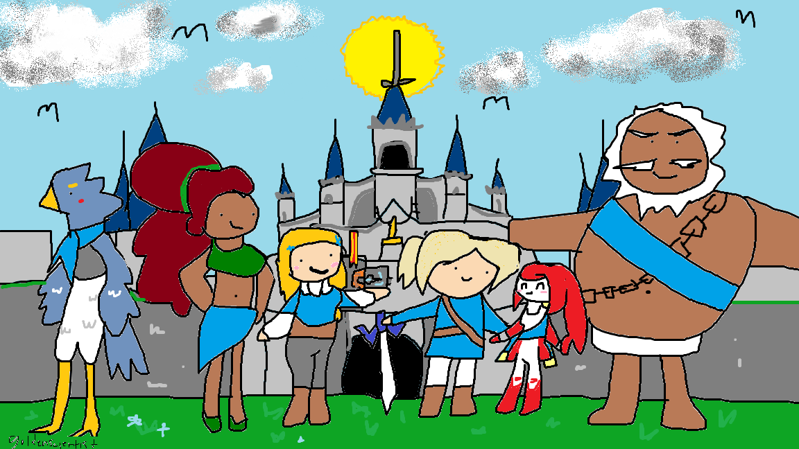 [BotW] [OC] I drew the Champions during math class yesterday.