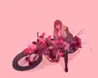 Zero two on motorbike (updated by al enlarger) her front tire is flat