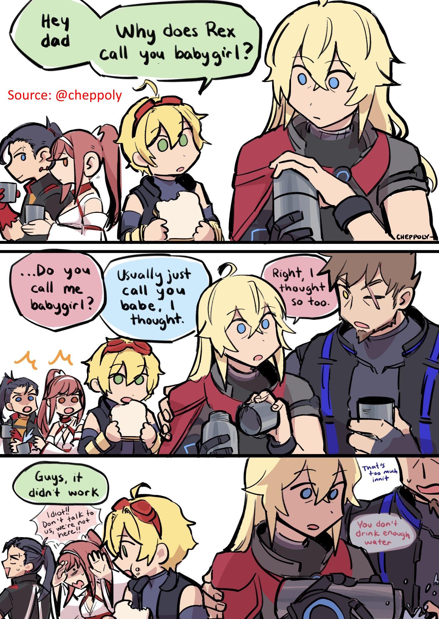 Rex and Tora from Xenoblade Chronicles 2 in yaoi and hentai anime art, kissing and engaging in sexual intimacy.