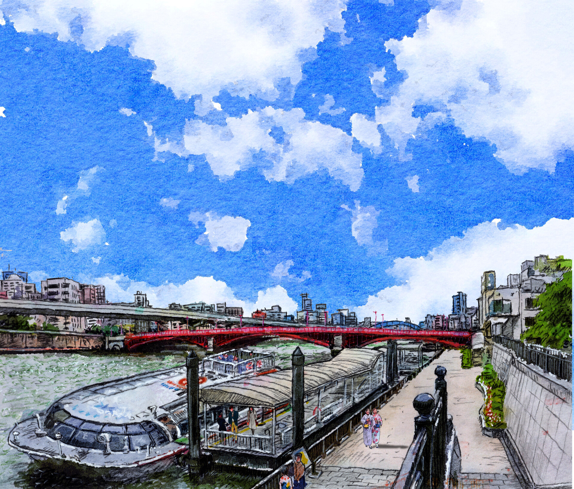 Water Bus Dock by Bun Sakashita