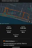 My Strava 5.6k run map 