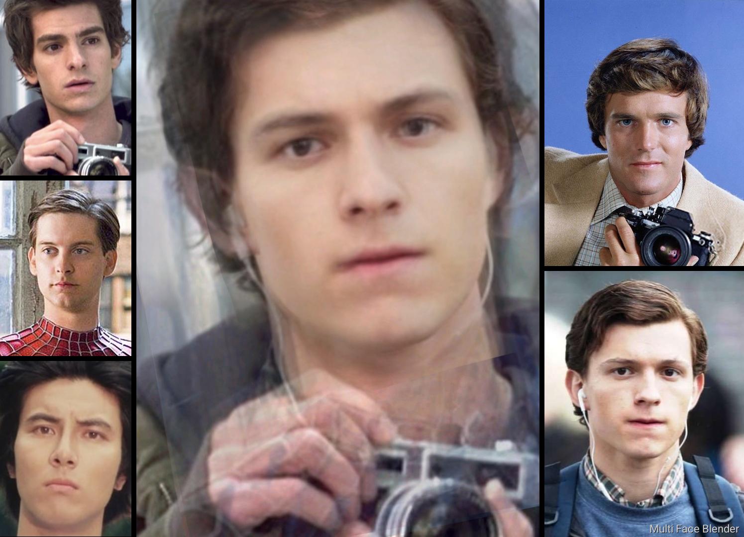 The true face of Spiderman; mashup of live action Spiderman faces