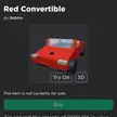 SAD NEWS: Unfortunately, since May 2022, the [Red Convertible] gear went off-sale. This used to be the most popular vehicle gear in ROBLOX.