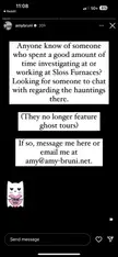 Sloss Furnace ghost info needed - IG Post by Amy Bruni of Kindred Spirits