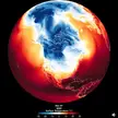 A month of daily surface temperatures on Earth look like a heartbeat. Taken from NOAA geostationary satellite