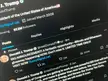A cursed meme showing a social media profile of Donald Trump with a pinned post for a cryptocurrency giveaway.