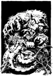 Bearclaw fights Madcoil - ElfQuest art by Wendy Pini