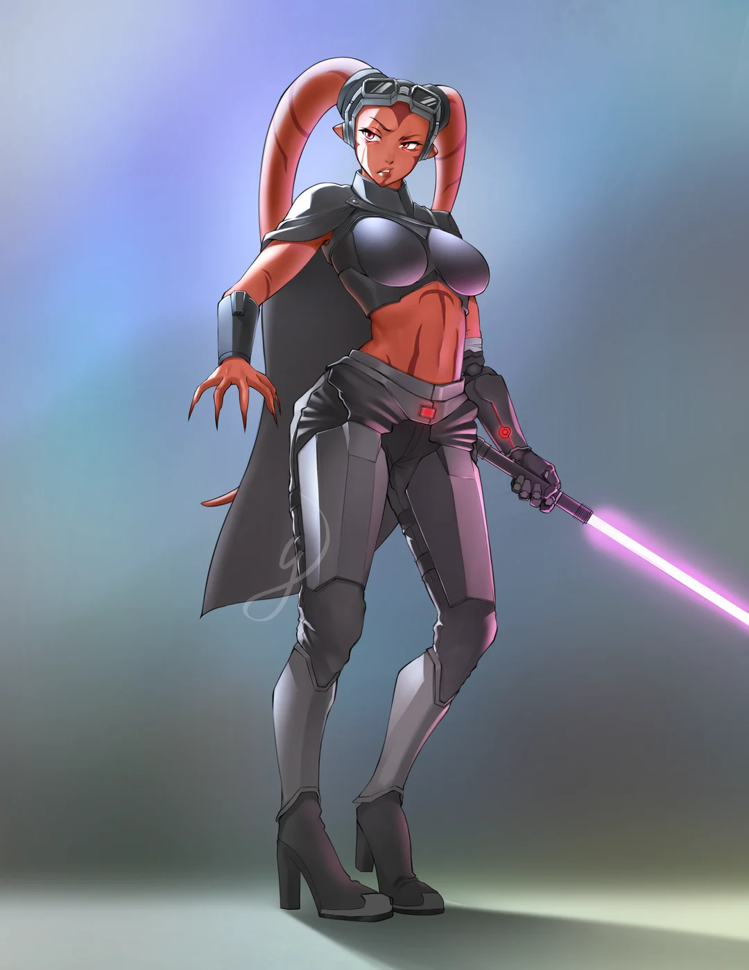 [OC] Valkia (lethan Twi'lek) of the dark side, character i made for my ...