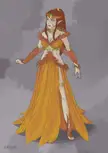 [OC] [ART] Fiorana Sunseeker, Sun Elf Battlesinger Wizard, in a Feather Gown – by Catilus