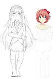 Front-facing Sayori and Yuri [ WIP ] .