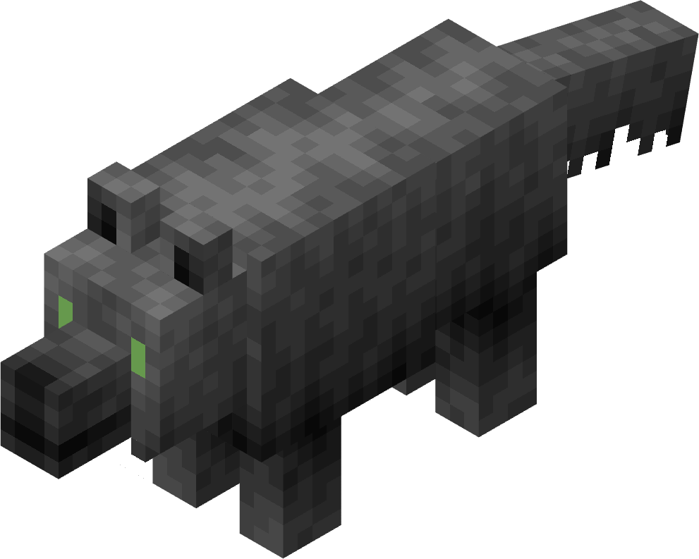 Direwolf Minecraft character and wolves in various colors and poses against a black background