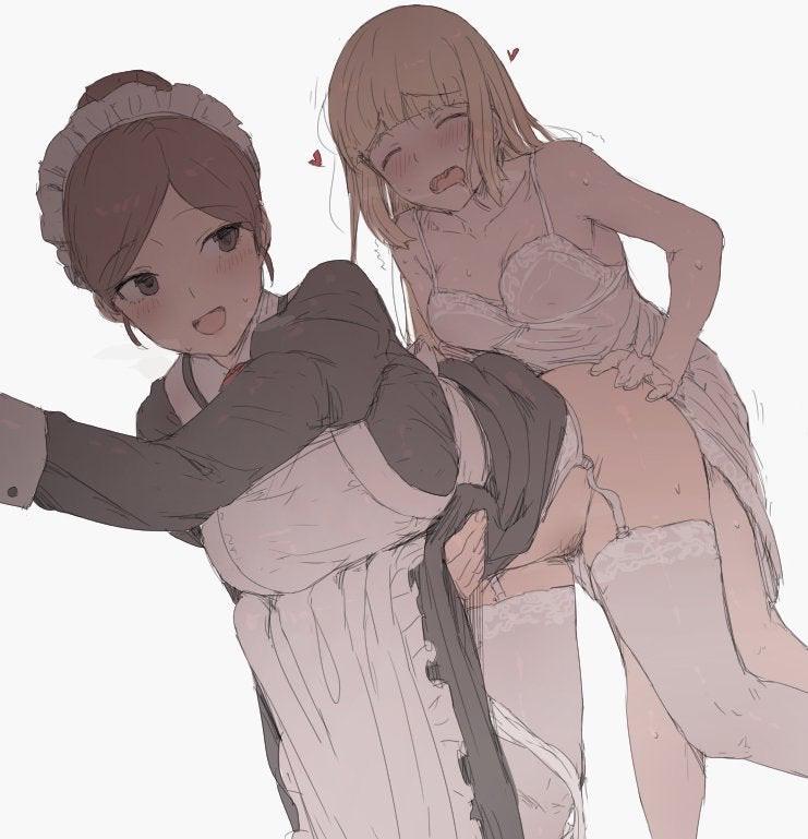 Hentai and rule 34 anime art by whisperfoot featuring characters in maid outfits, kimonos, and robotic suits.
