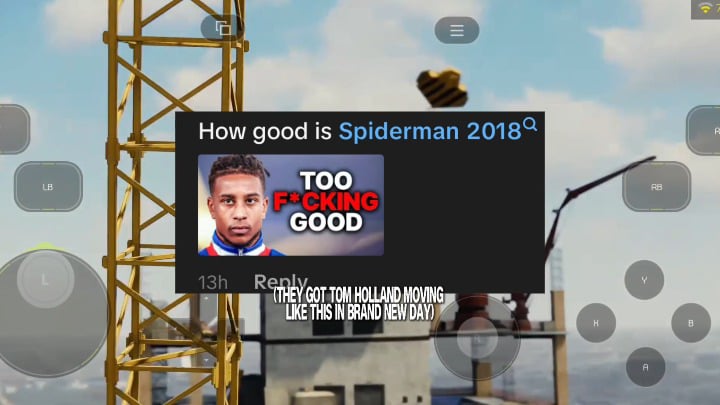 Spiderman remastered Playing PC games on a small phone while lying in bed, who gets this lazy and casual type of joy. #Coffeego #PCGamesOnMobile