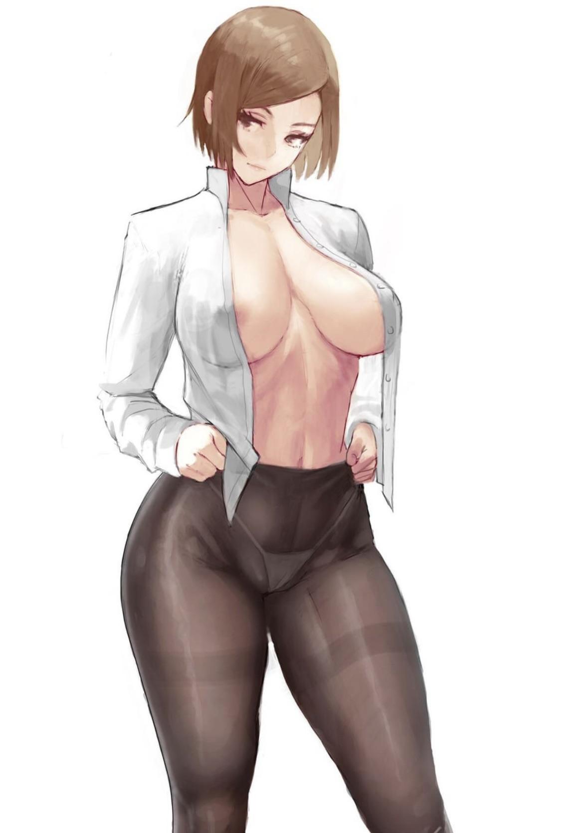 Busty anime girls in lingerie, swimsuits, and revealing clothing for a college roommate roleplay.
