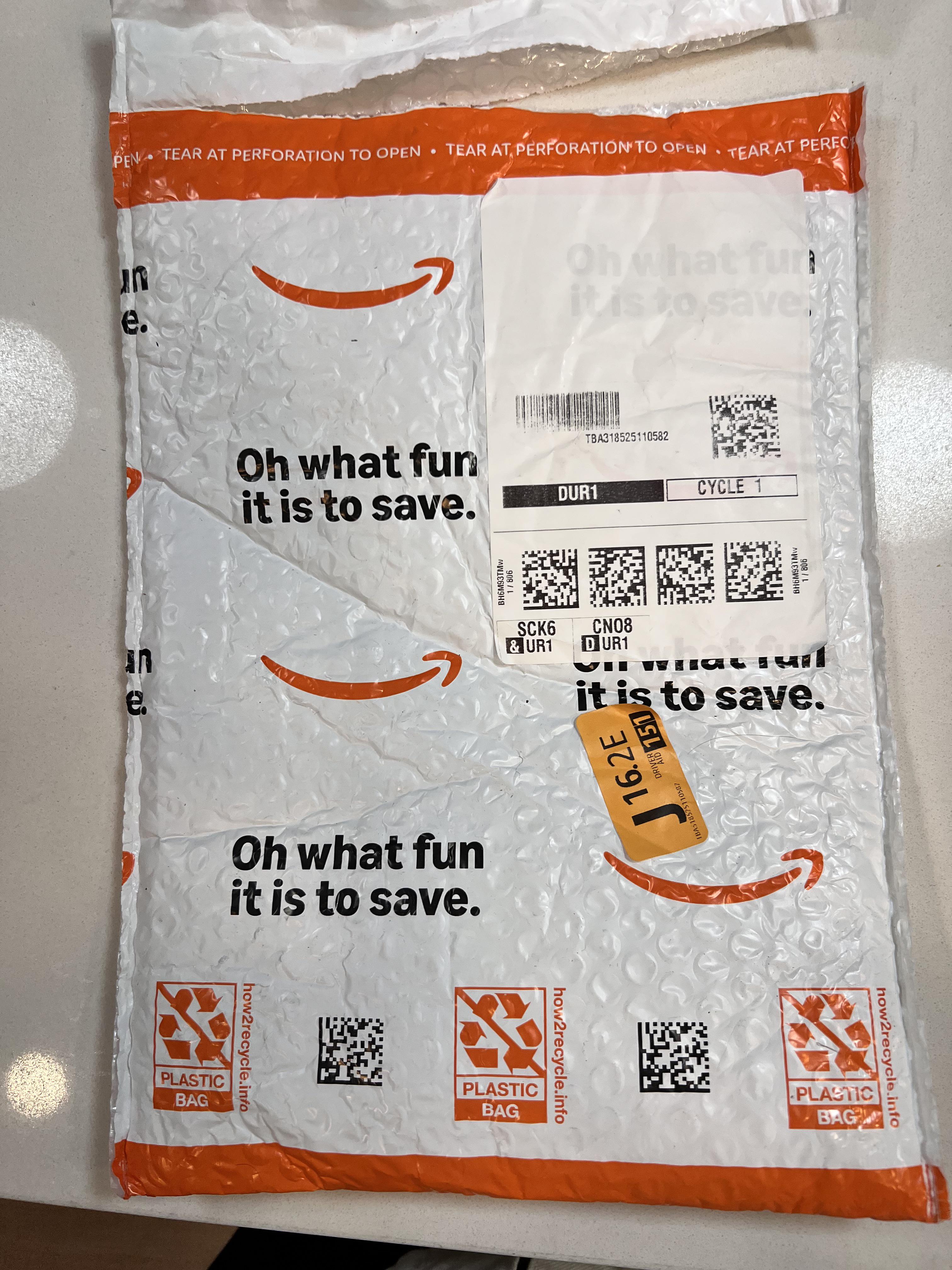 My Amazon package arrived without my name or address on the label ...