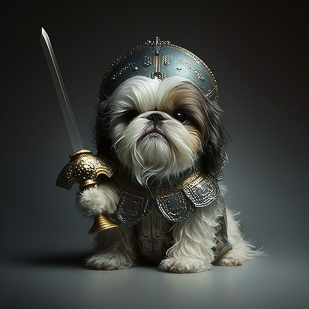"The fierce Shih-Tzu god seeks great vengeance against his loyal subjects for not giving him enough colorful toys."