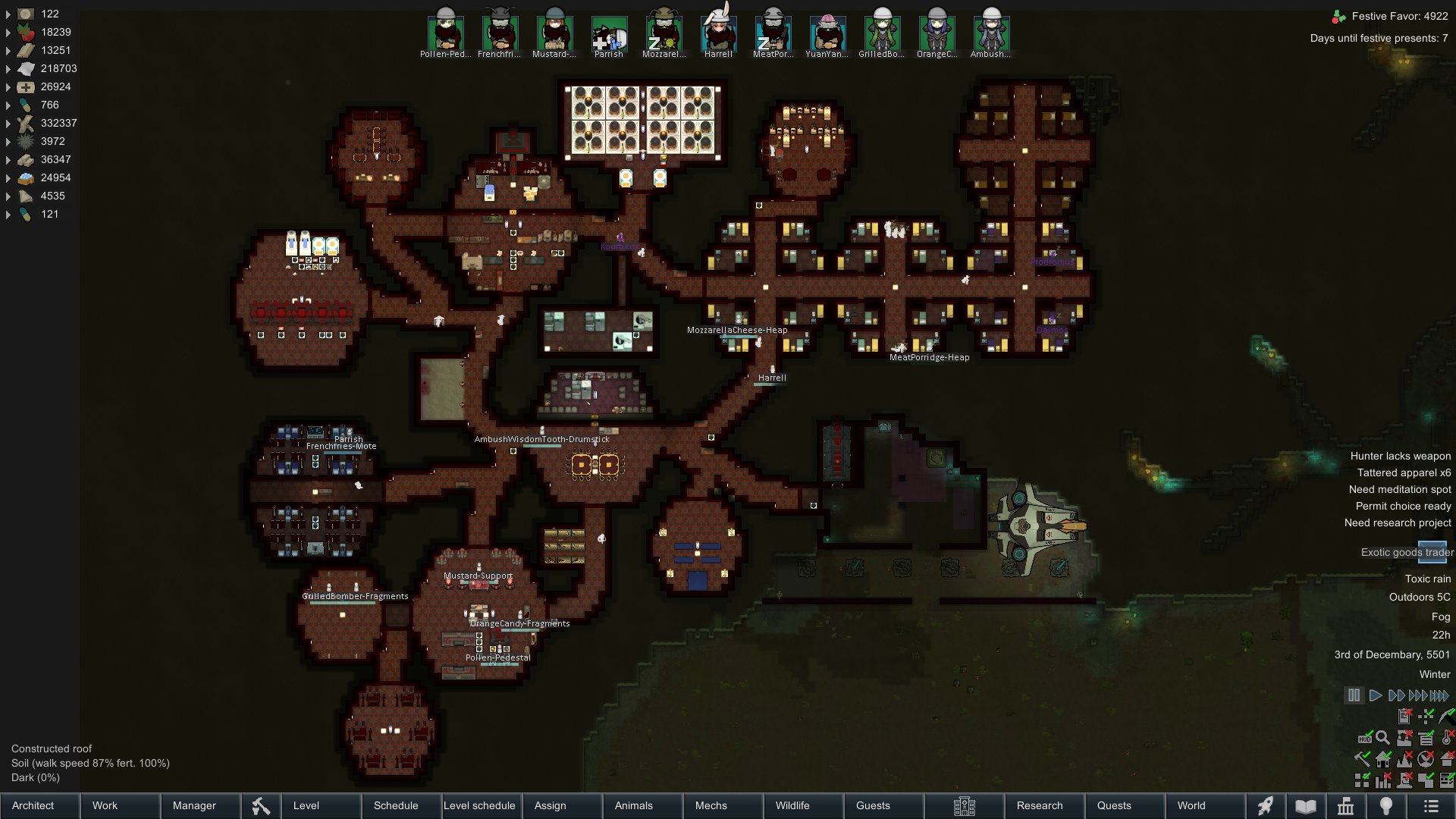 Tried doing an insect-like base layout and named my Ideology Anthell ...