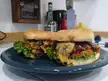 Some veggie burgers I made with stubbs BBQ sauce and some hot sauce mixed in 