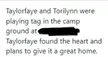A tragedeigh text post featuring a screenshot of a story about Taylorfaye and Torilynn on a white background.